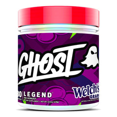GHOST Legend frente del envase Welch's Grape mostrando diseño y cantidad de 30 servicios