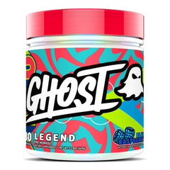 GHOST envase frontal Blue Raspberry mostrando diseño y sabor