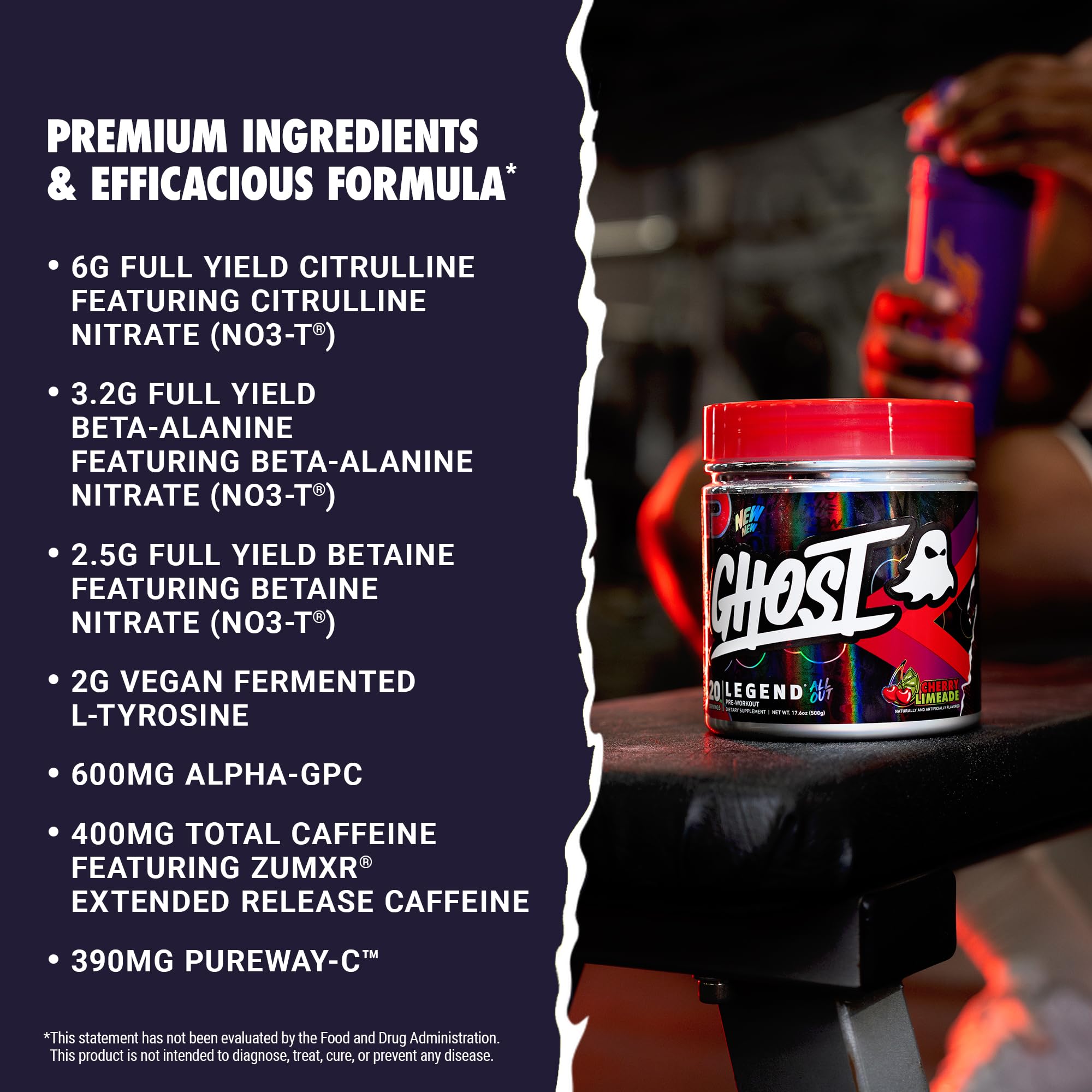 GHOST polvo Cherry Limeade textura fina que facilita mezcla rápida y sabor intenso