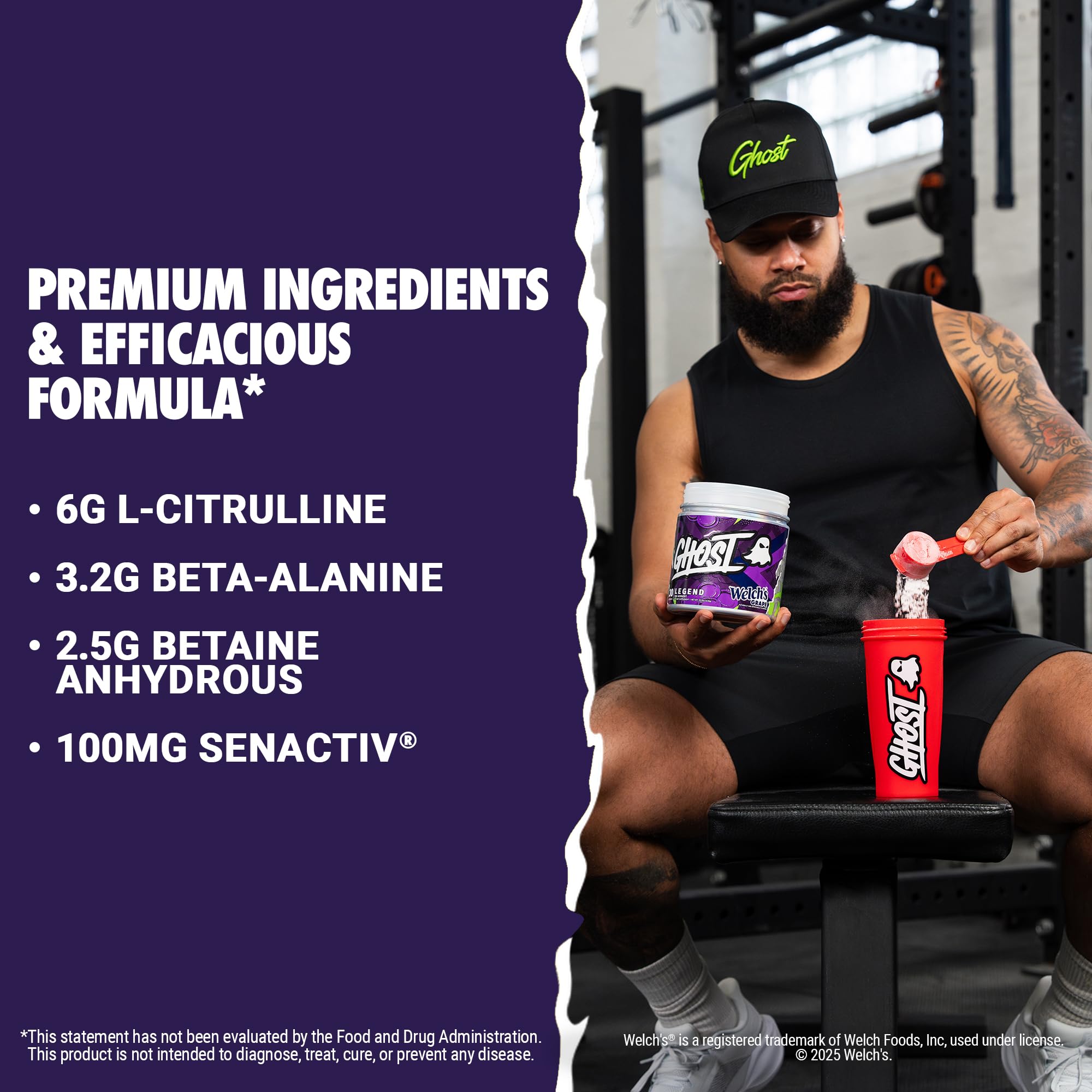GHOST Legend bebida preparada en vaso lista para entrenar y aportar energía