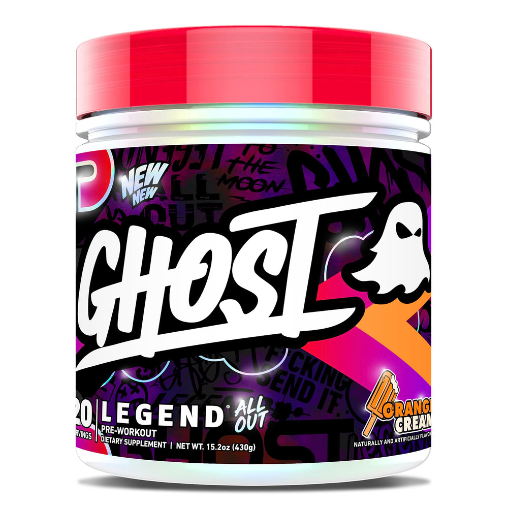 GHOST envase frontal Naranja Crema mostrando etiqueta transparente y beneficios