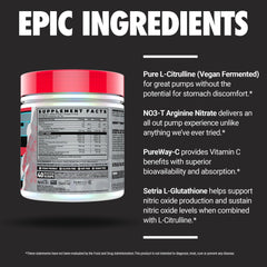 Etiqueta de GHOST Pump con ingredientes y dosis transparentes para control