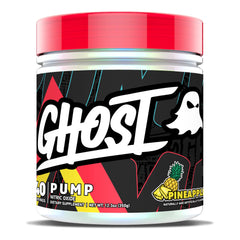 GHOST bote frontal sabor piña mostrando la presentación y beneficios visibles