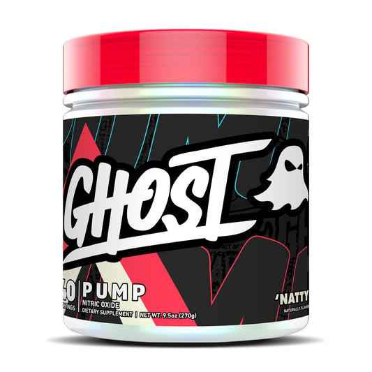 GHOST Pump Natty en envase frontal mostrando diseño y raciones claras