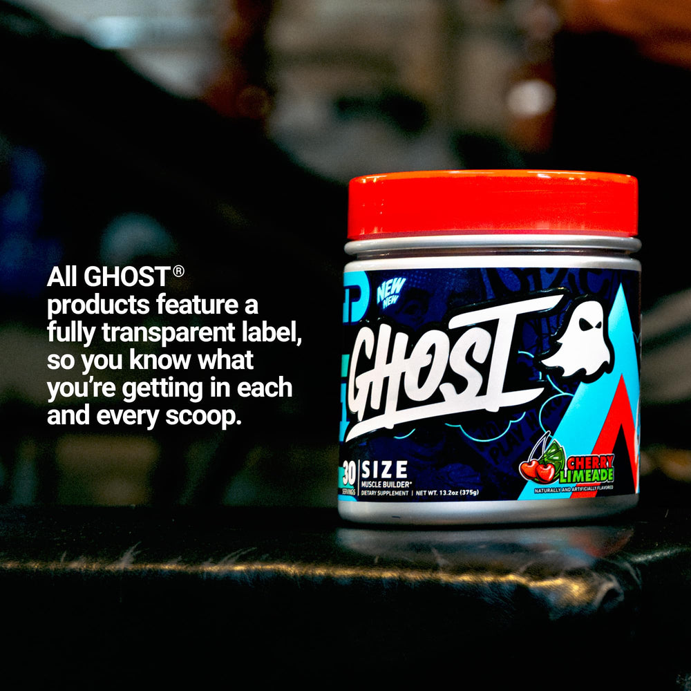 GHOST Size etiqueta transparente con dosis claras y sin blends