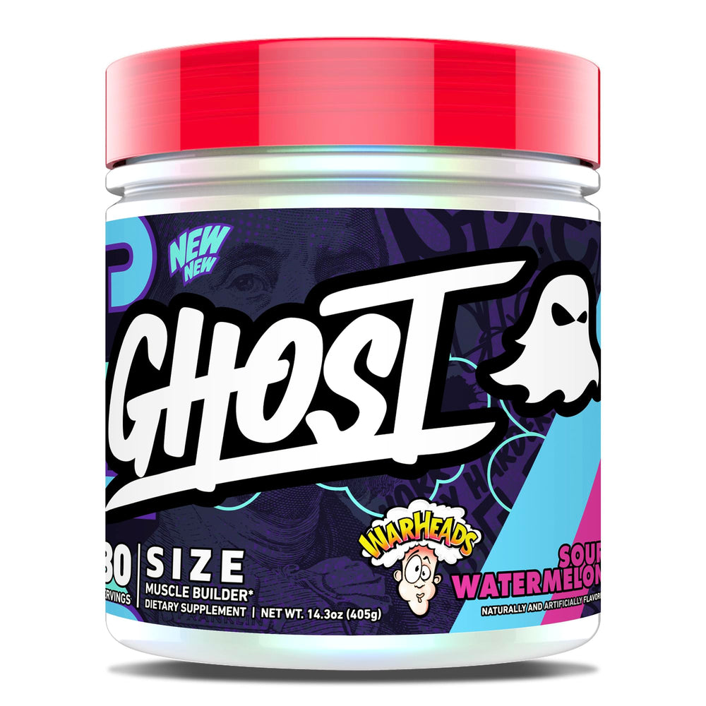 GHOST tarro frontal Warheads Sour Watermelon mostrando envase atractivo y claridad de marca