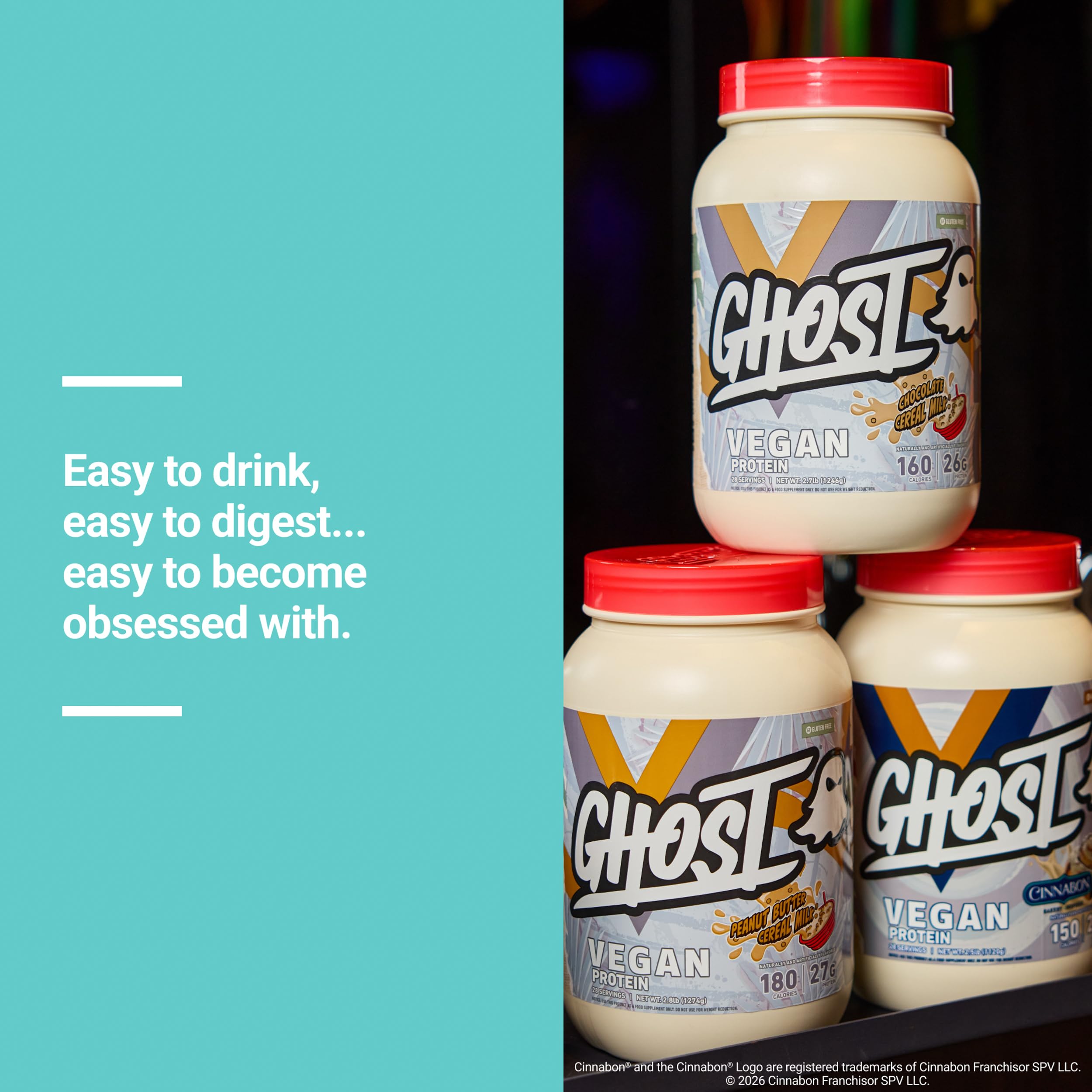 GHOST envase junto a una pesa para comparar tamaño y duración del producto