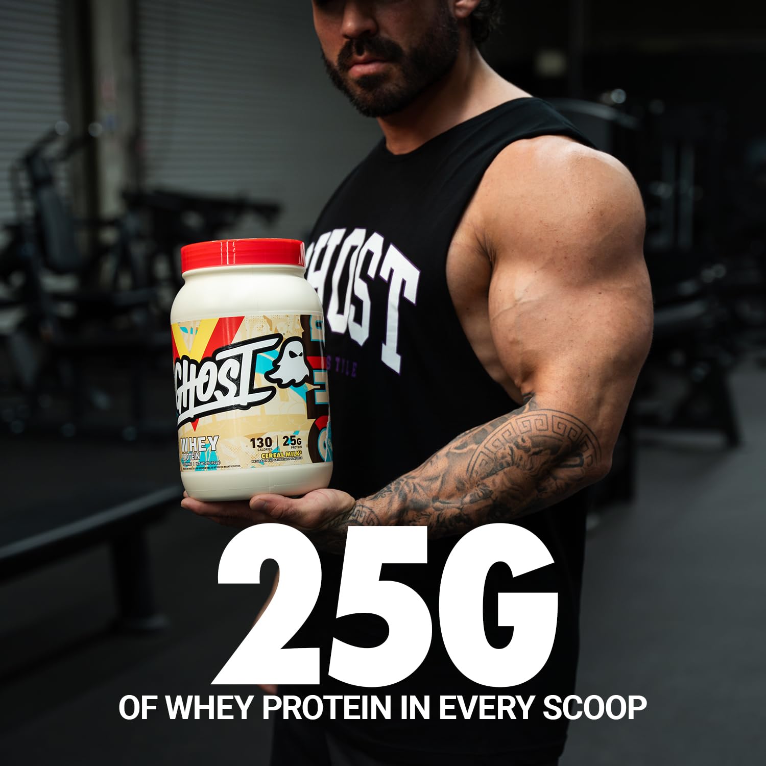 GHOST batido preparado en vaso listo para beber, beneficios postentrenamiento
