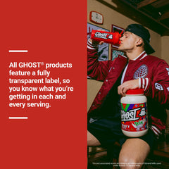 GHOST polvo servido en bowl con leche recreando sabor cereal, disfrute