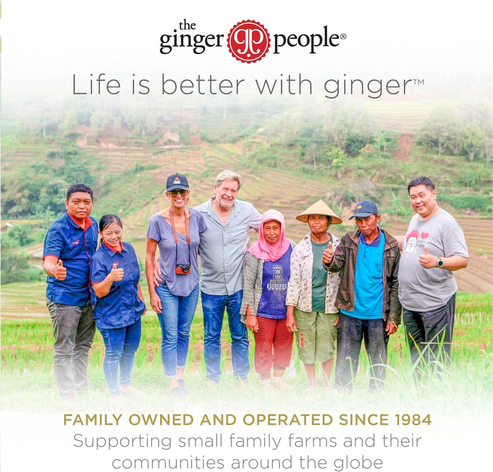 The Ginger People etiqueta nutricional clara mostrando ingredientes limpios