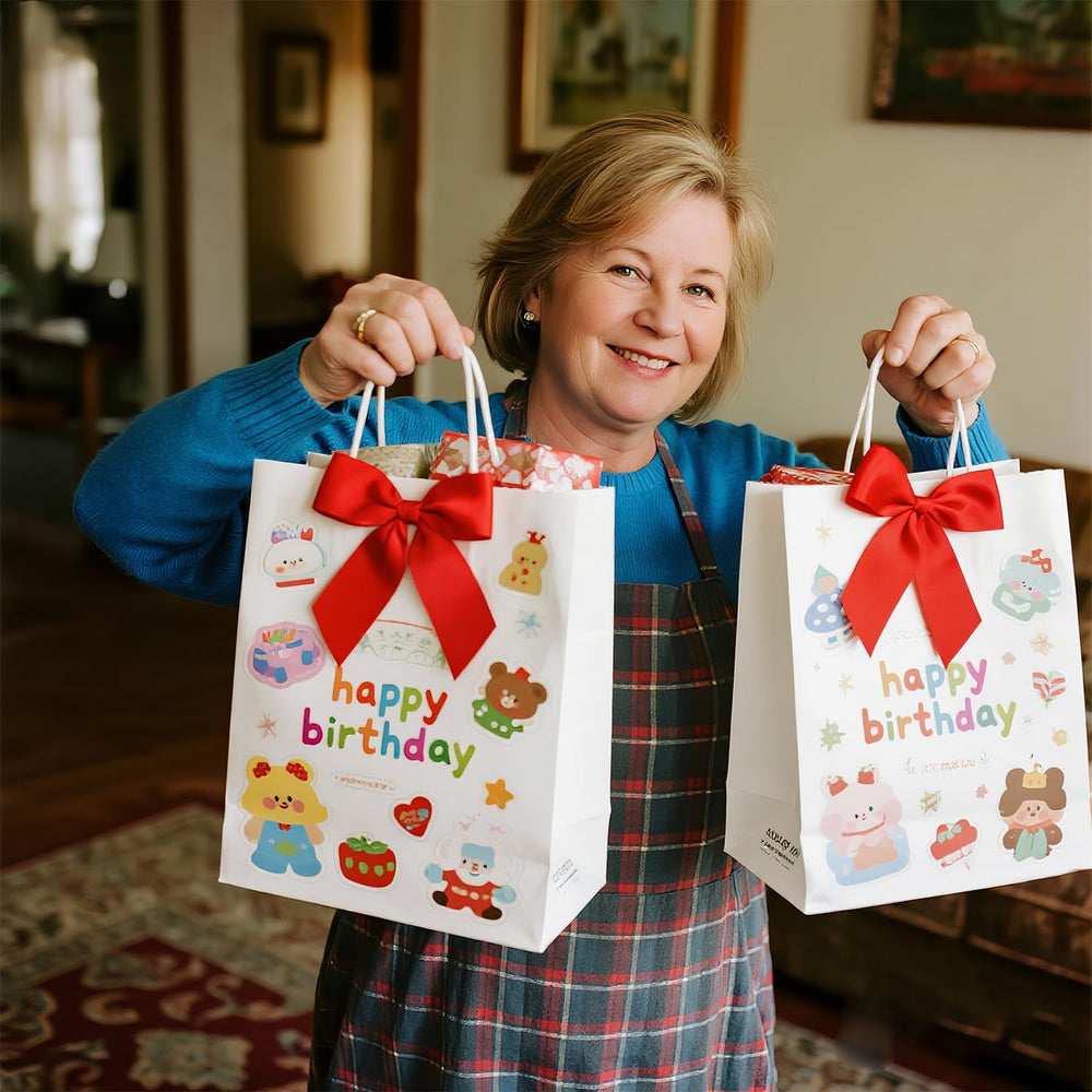 Ginkgo bolsa con regalo dentro demostrando uso en entrega de obsequios
