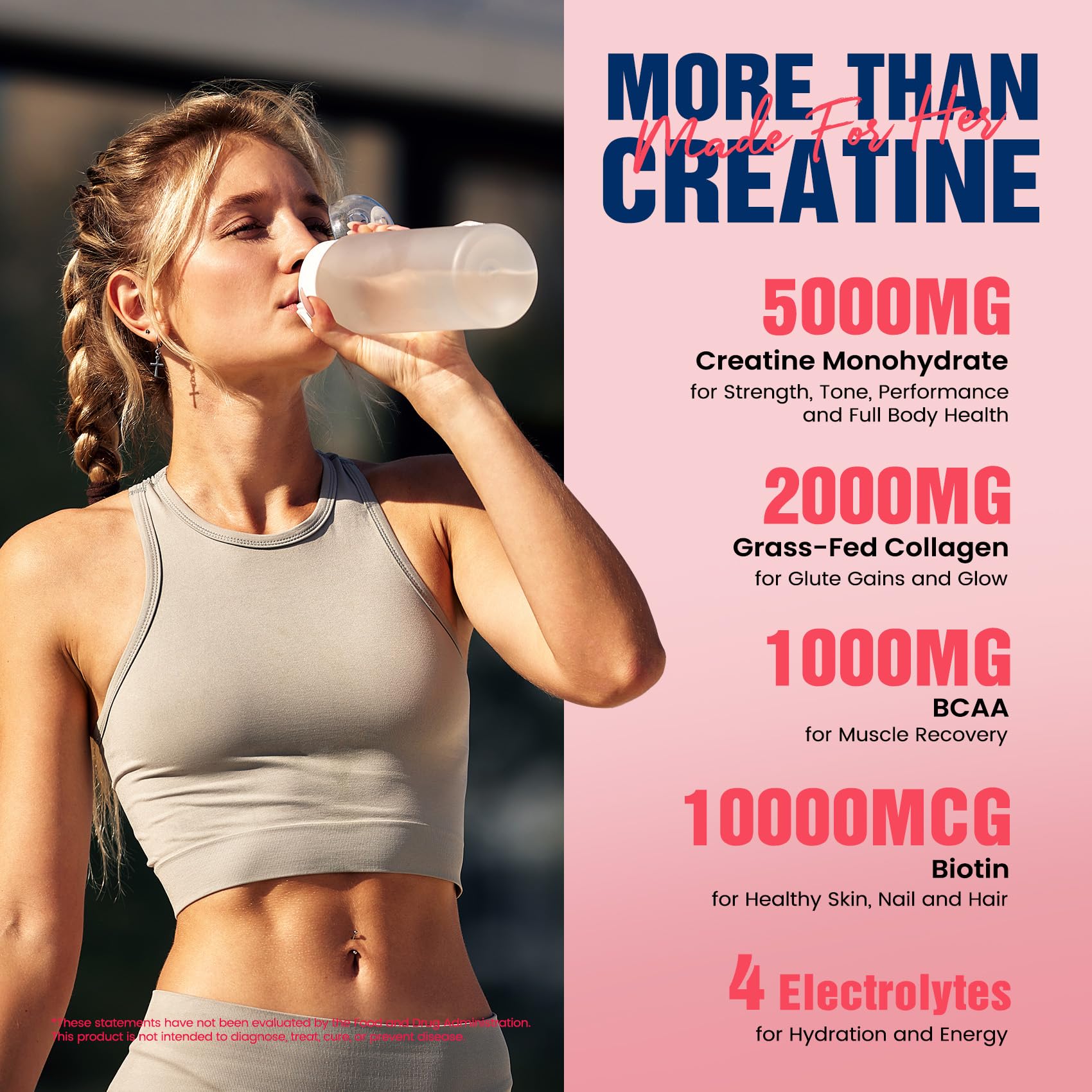 Textura micronizada del polvo Giotto Creatine en primer plano, beneficio disolución rápida