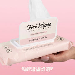 GIRLWIPES envase resaltando formulación sin fragancia para piel sensible