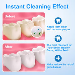 Gjclear en uso con irrigador dental, mejora limpieza interdental