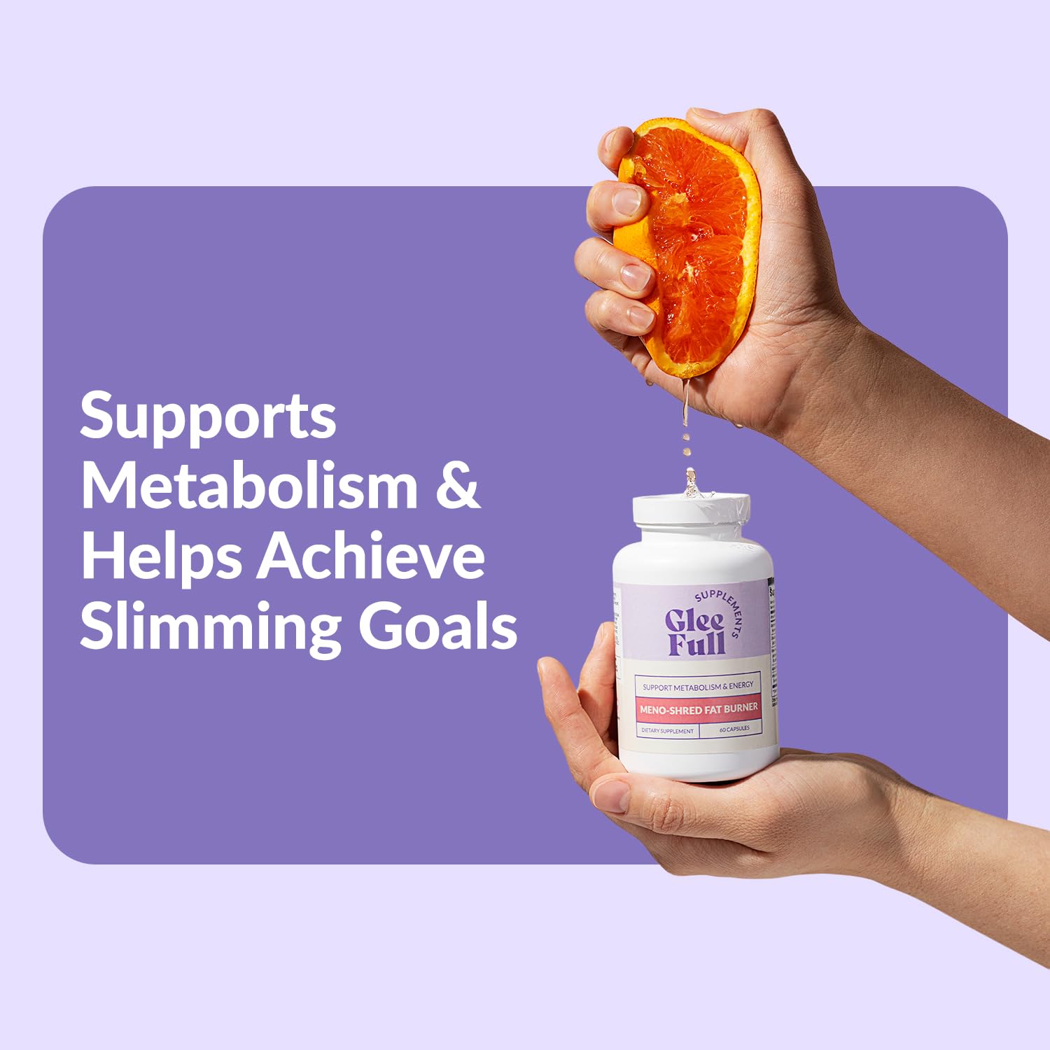 Detalle de la cápsula de GLEEFULL SUPPS Meno Shred para ver textura y calidad percibida