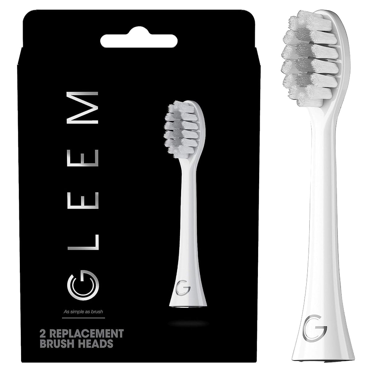 GLEEM vista frontal del cabezal en paquete mostrando compatibilidad y almacenamiento