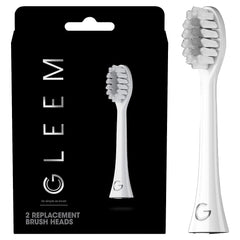 GLEEM vista frontal del cabezal en paquete mostrando compatibilidad y almacenamiento