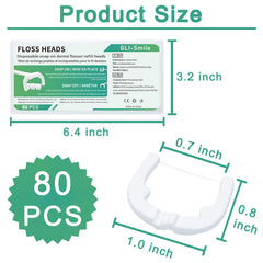 GLI-Smile cabezal montado en flosser en uso demostrando acceso interdental efectivo