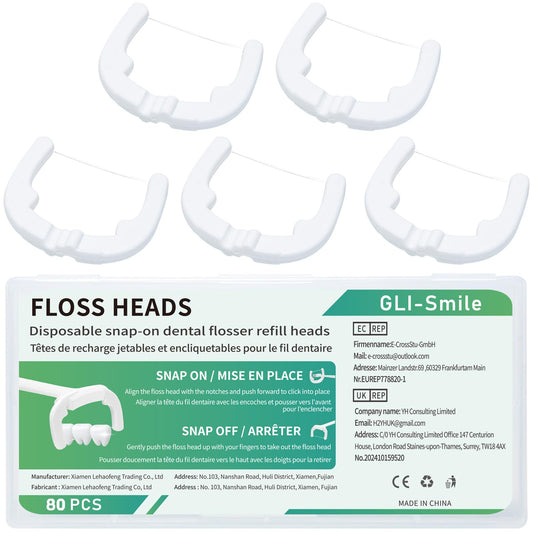 GLI-Smile paquete frontal de 80 cabezales con compatibilidad Listerine, suministro conveniente