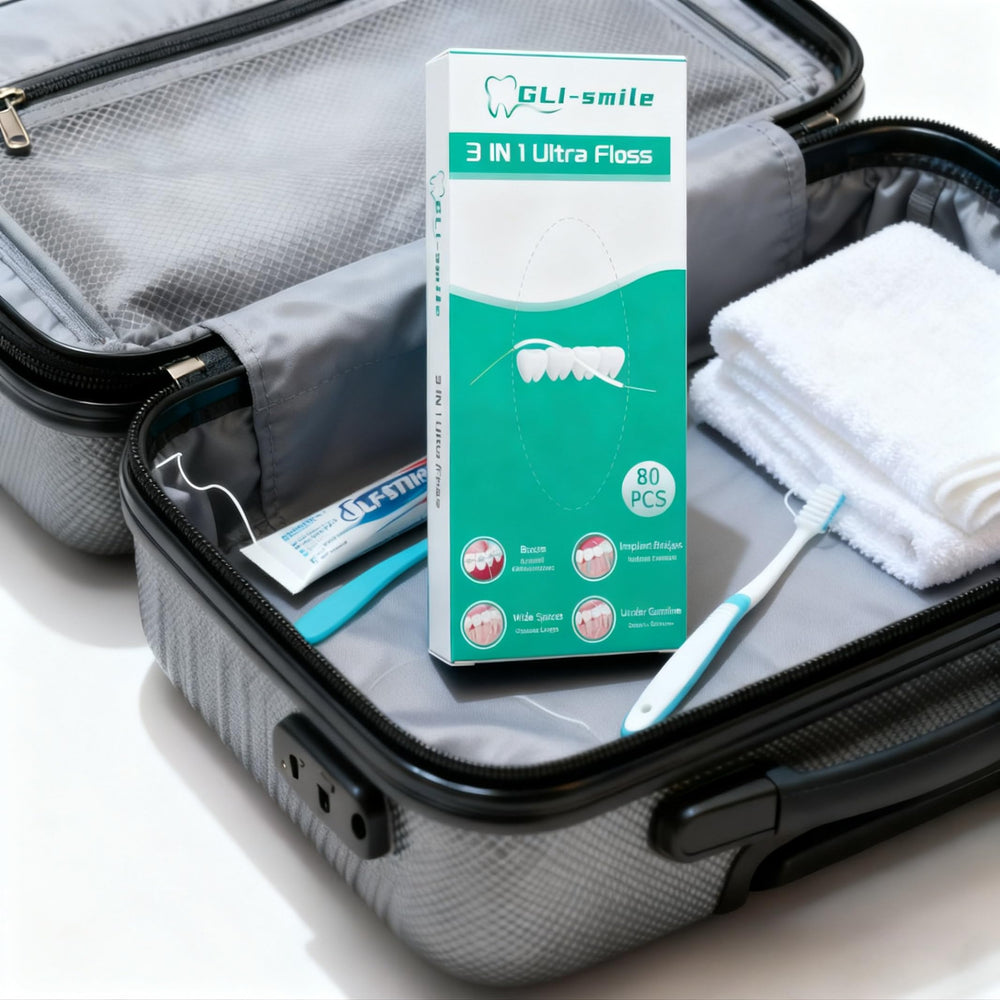 GLI-Smile en bolso lista para usar, higiene interdental en movimiento