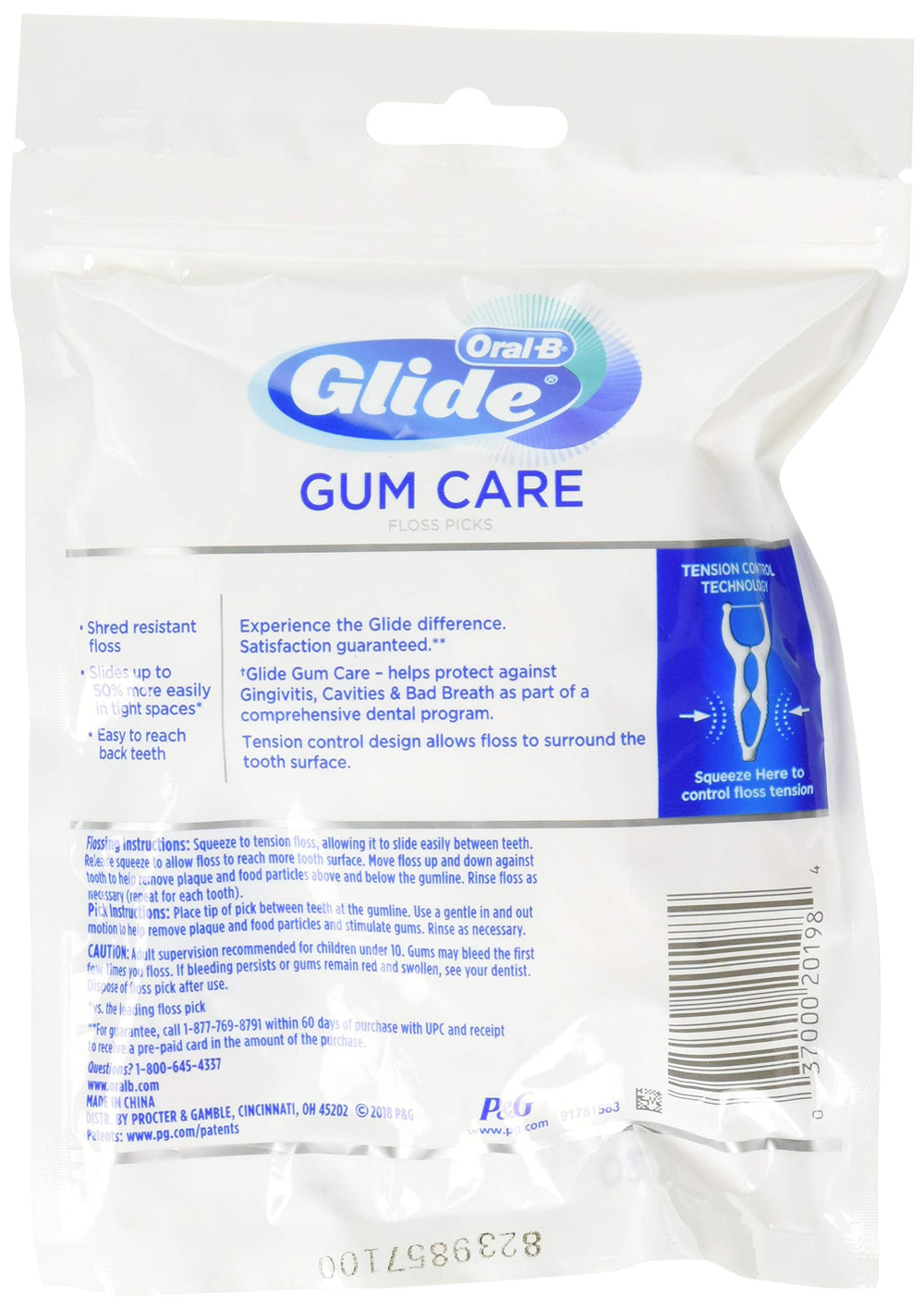 Glide primer plano del hilo dental que demuestra deslizamiento suave y resistencia
