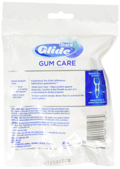 Glide primer plano del hilo dental que demuestra deslizamiento suave y resistencia