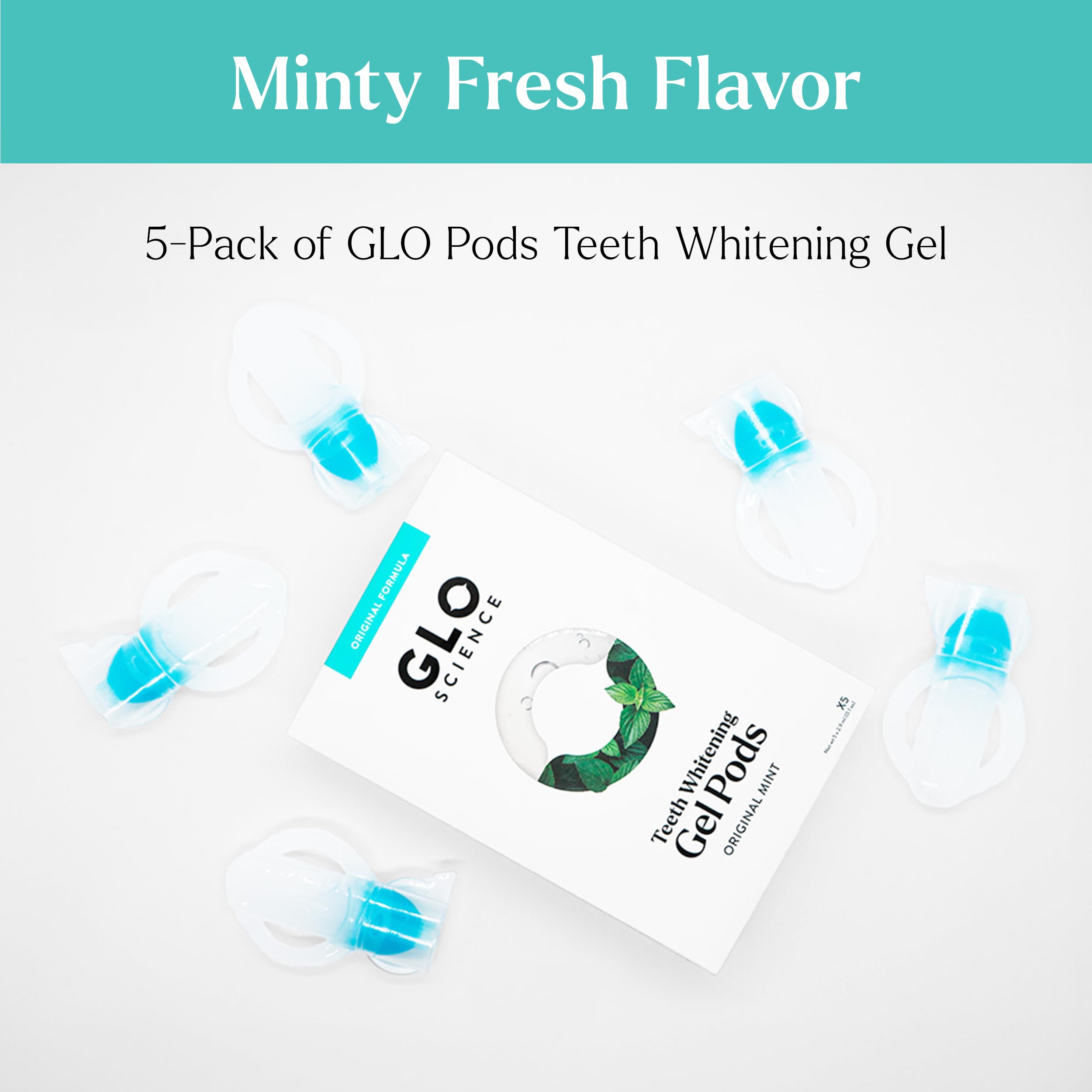 Glo pod abierto con textura del gel y menta que destaca frescura y facilidad de aplicación