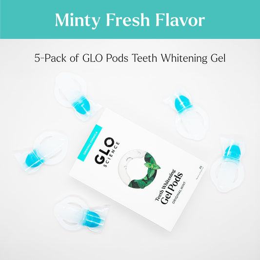 Glo pod abierto con textura del gel y menta que destaca frescura y facilidad de aplicación