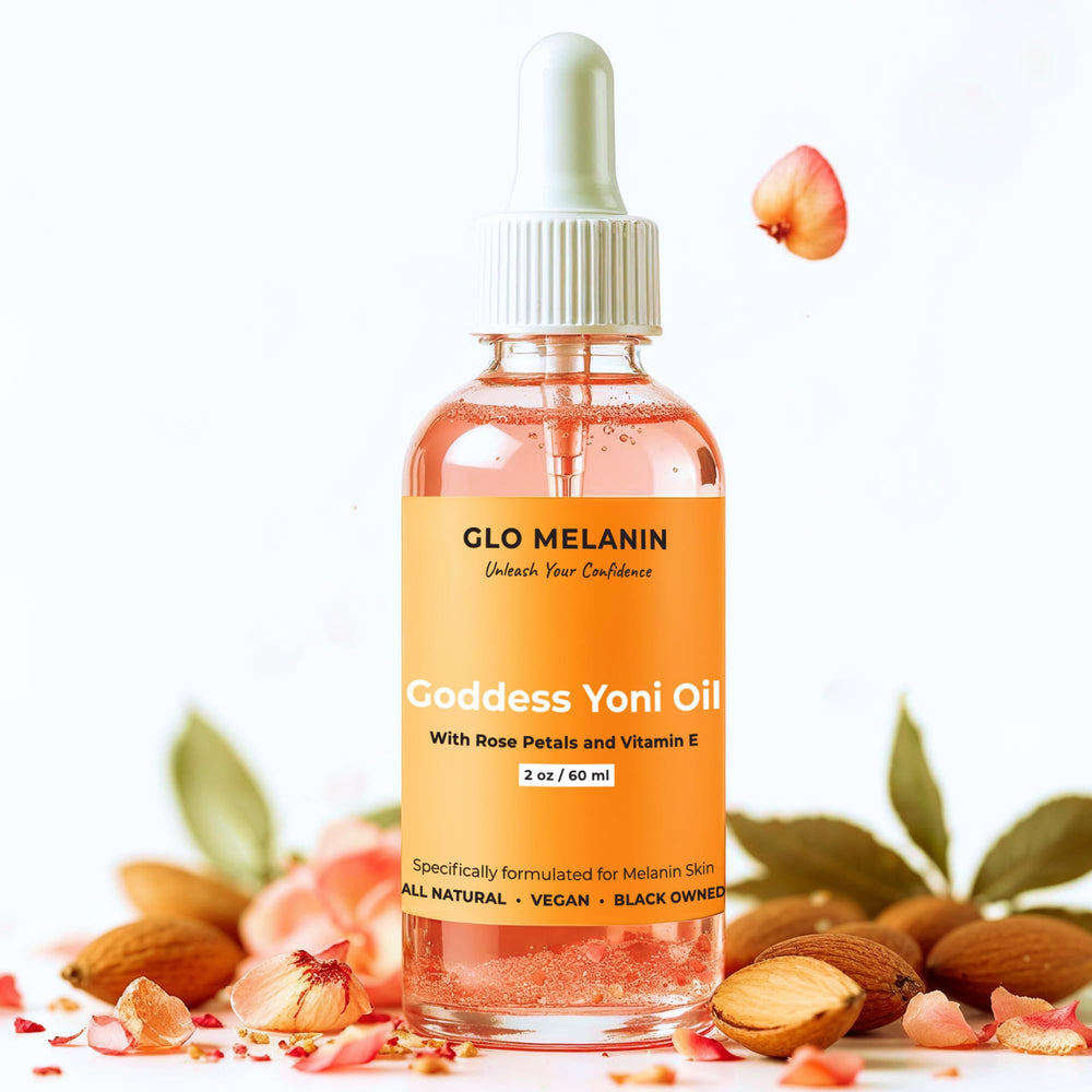 Glo Melanin frasco frontal mostrando envase y concentración de beneficio hidratante