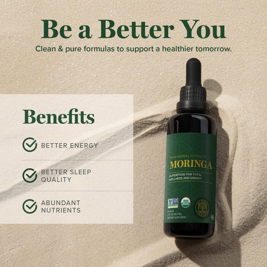 Global Healing Center Moringa oleifera botella de vidrio para uso diario