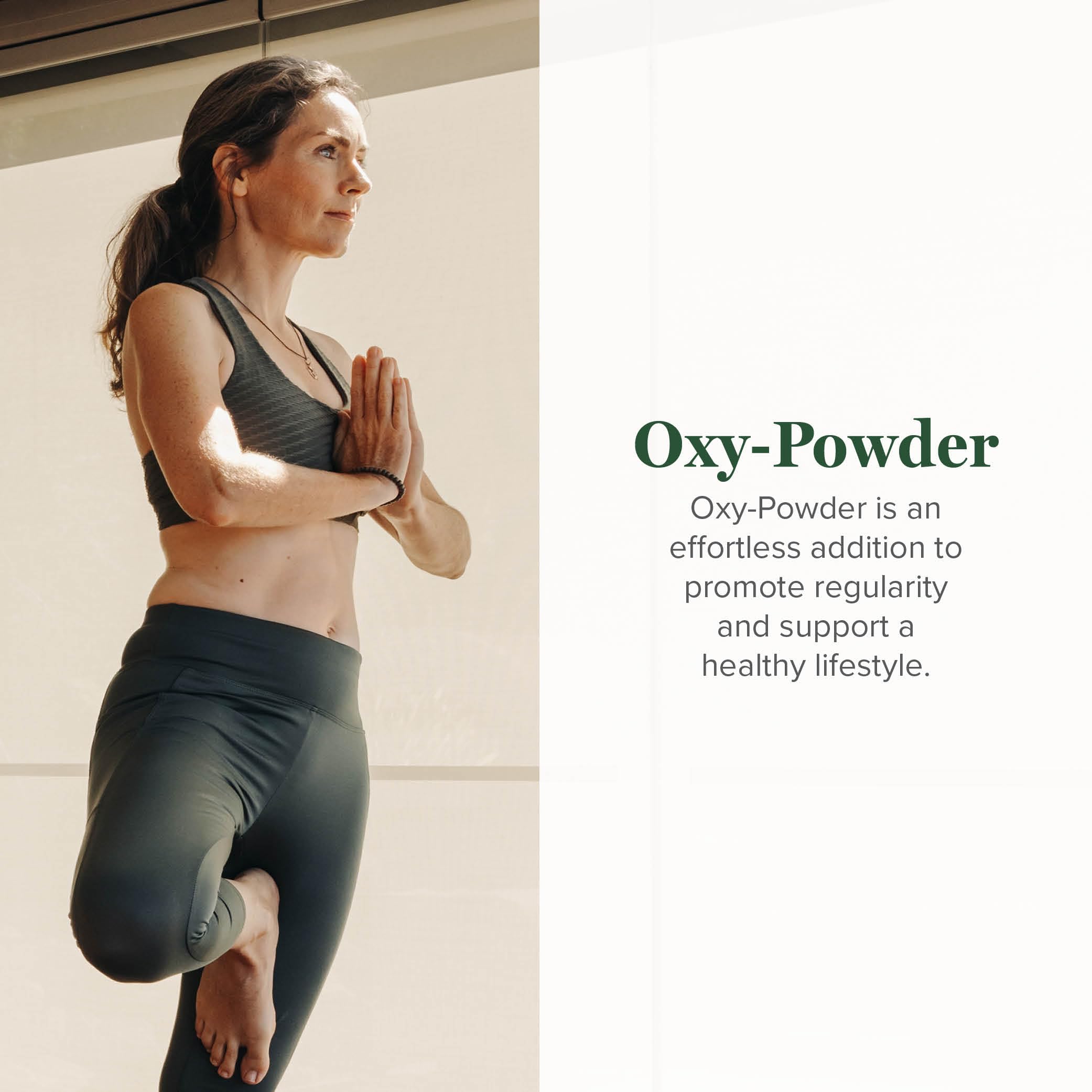 Global Healing Center Oxy Powder cápsulas en primer plano para fácil ingestión