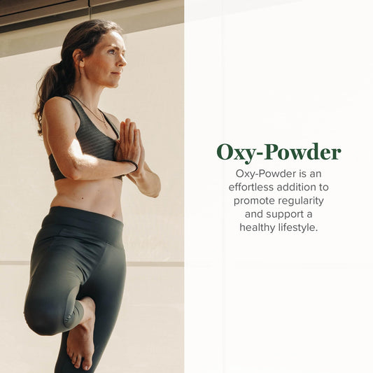 Global Healing Center Oxy Powder cápsulas en primer plano para fácil ingestión