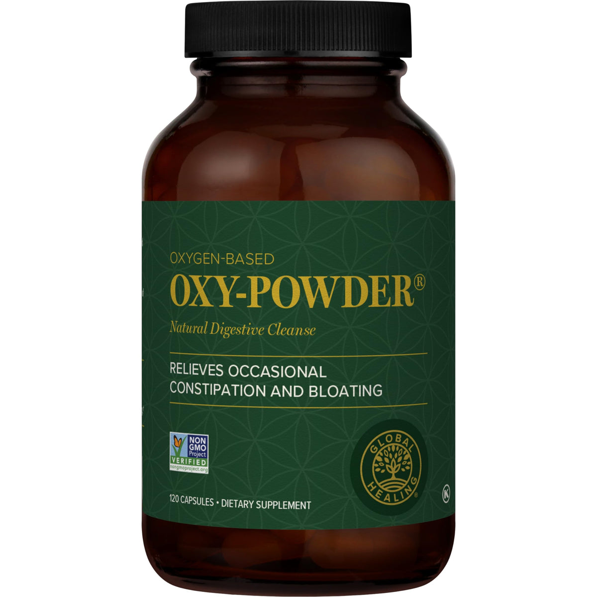 Global Healing Center envase frontal mostrando producto y beneficios