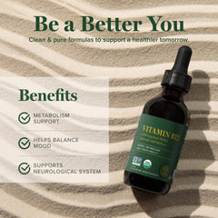 Global Healing Center etiqueta de Vitamin B12 mostrando metilcobalamina y pureza orgánica