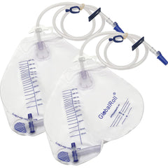GlobalRoll bolsa de drenaje frontal mostrando capacidad 2000 ml y cierre seguro