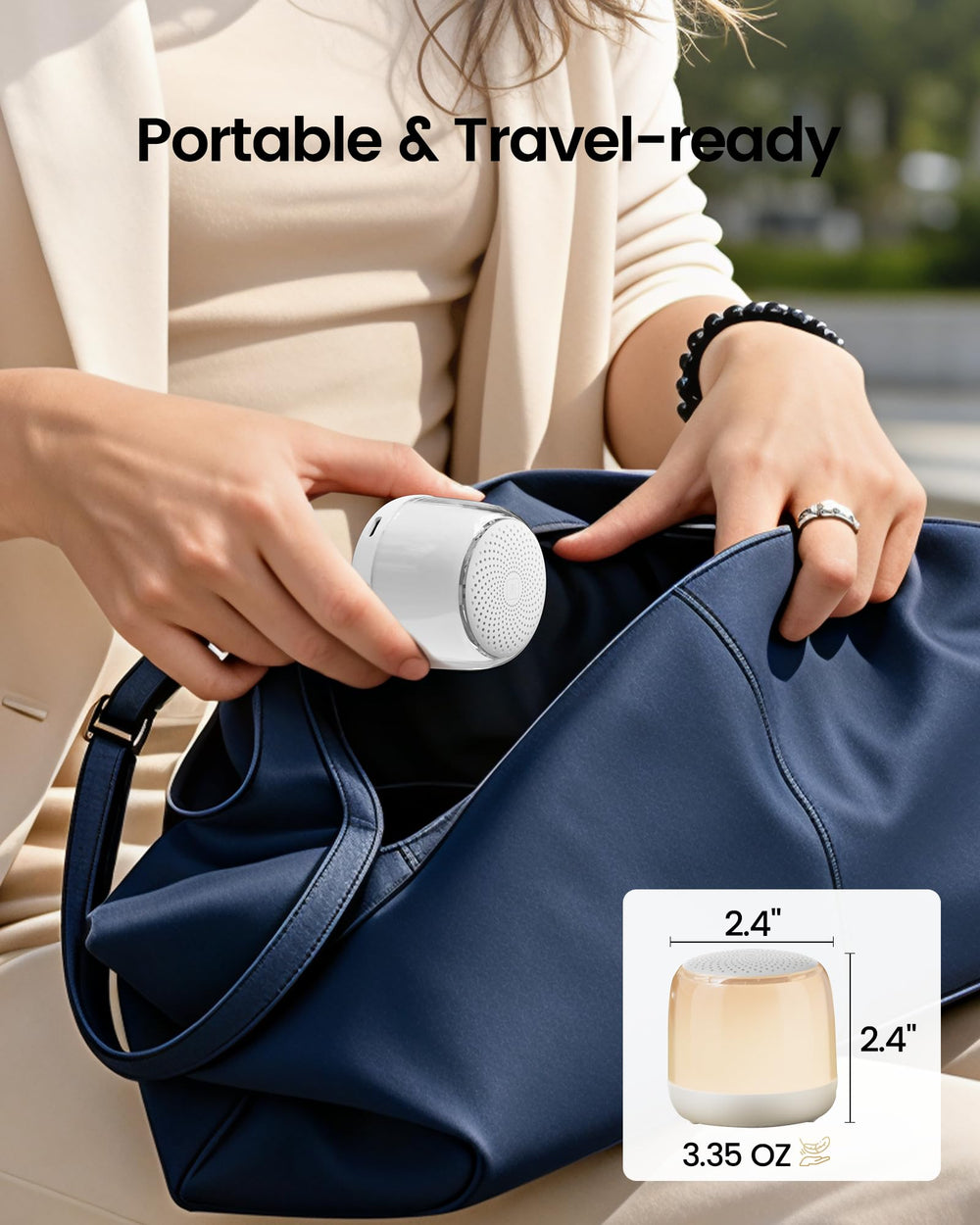 Glocusent Nano-Glow mostrando conexión Bluetooth y puerto de carga USB-C