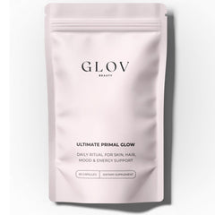 Glov Beauty frente del empaque mostrando la bolsa resellable y beneficio de conveniencia