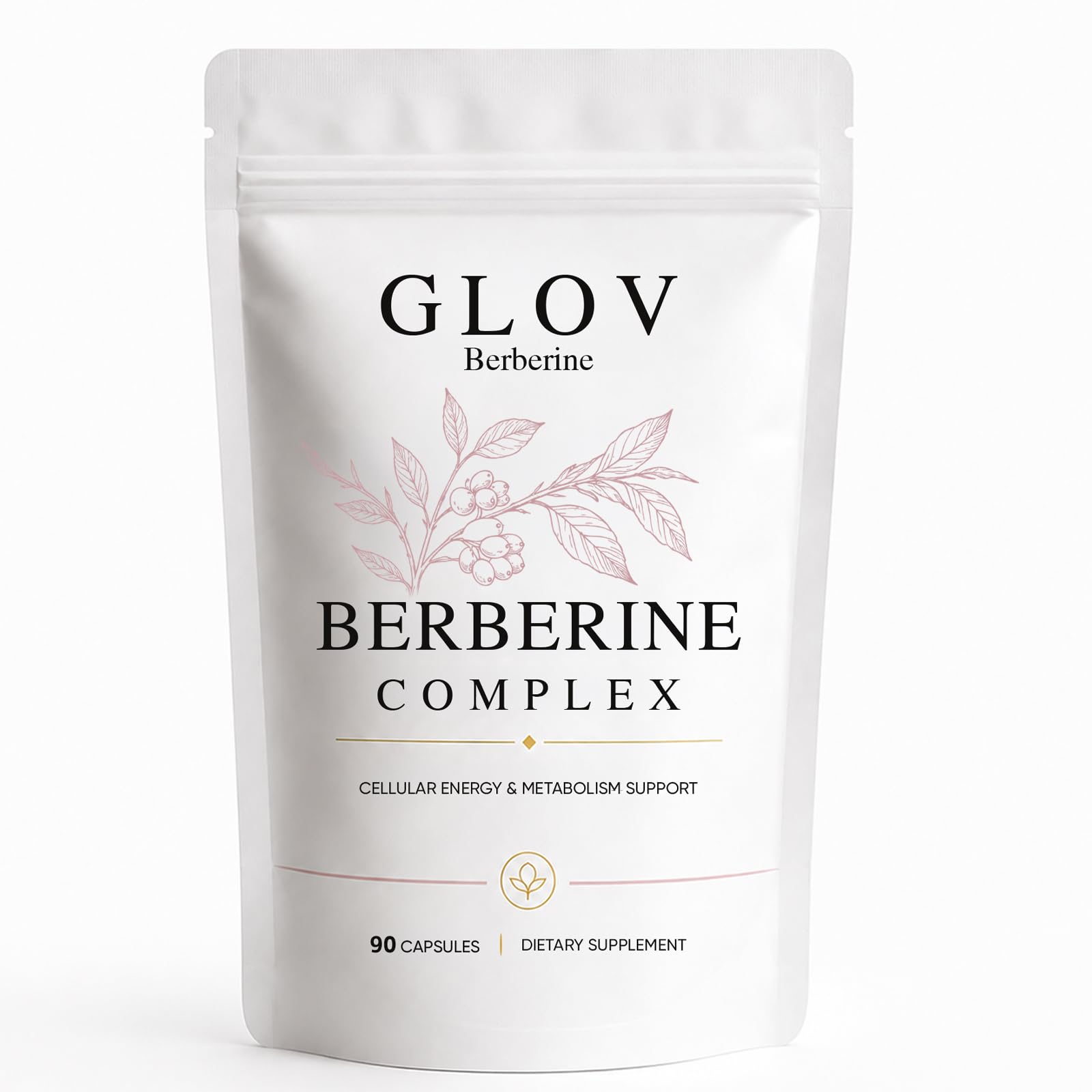 glov berberine frontal del envase mostrando fórmula completa y beneficios