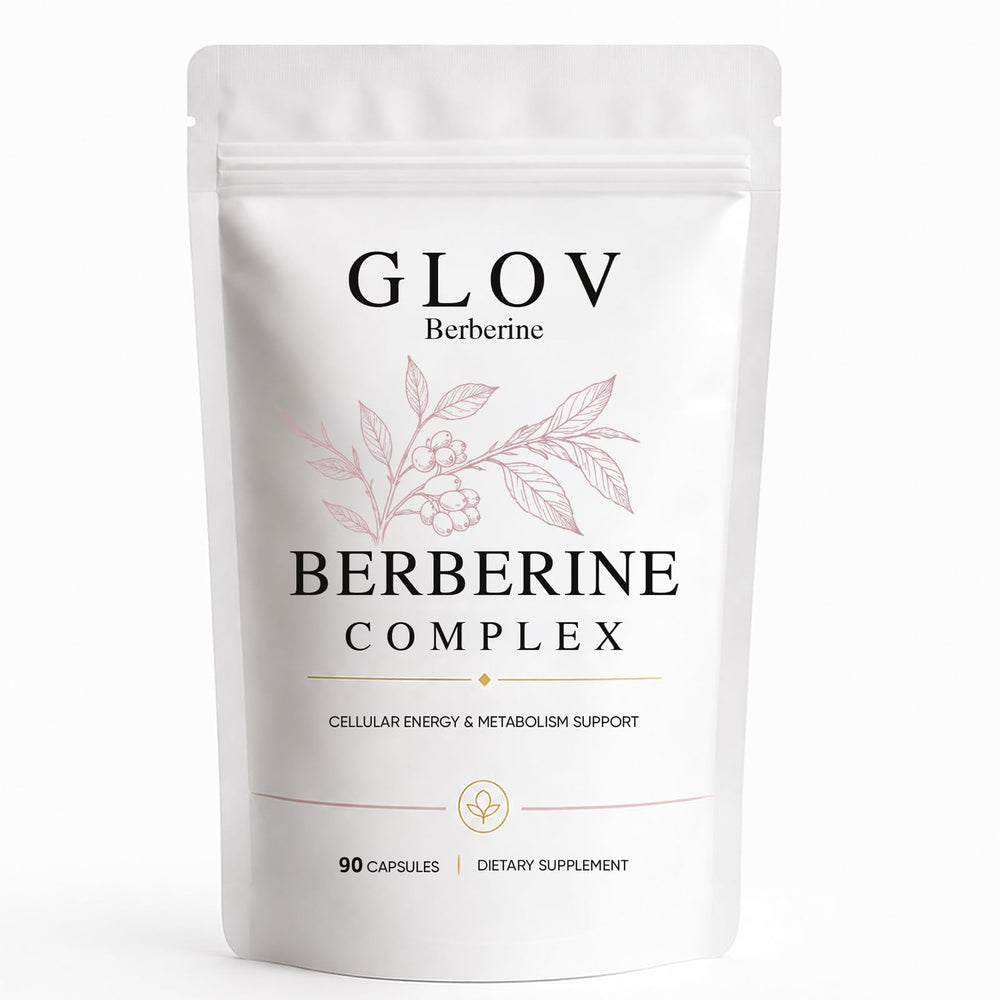 glov berberine frontal del envase mostrando fórmula completa y beneficios