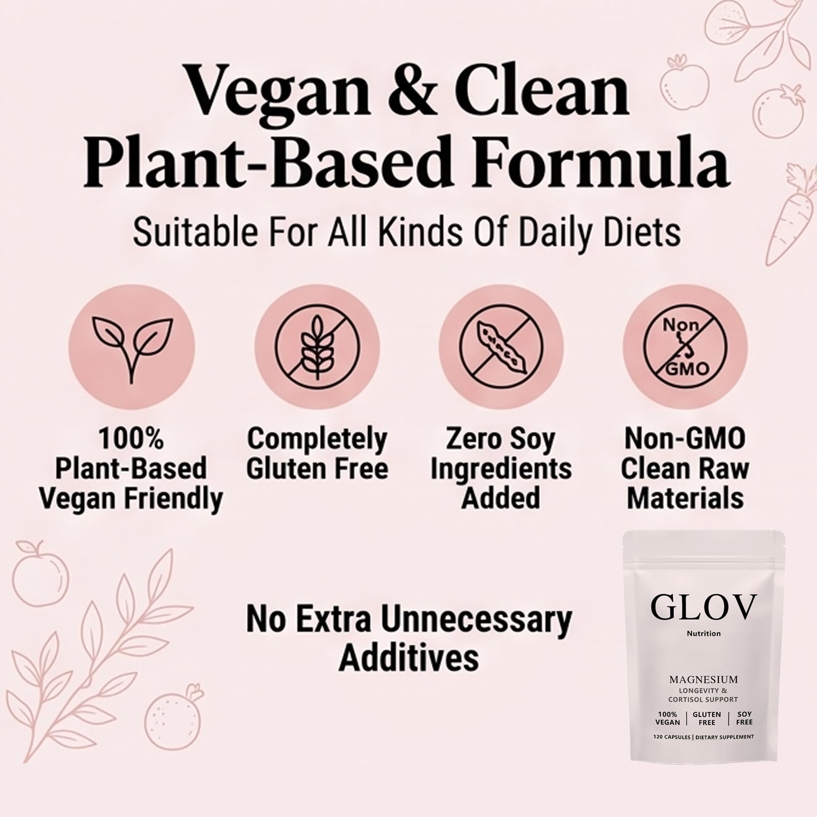 Glov Nutrition etiqueta del producto mostrando ingredientes y vida útil