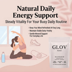 Glov Nutrition cápsula junto a moneda para comparar tamaño y facilidad
