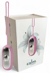 Glowco CalmCarry frontal con caja mostrando portabilidad y beneficios
