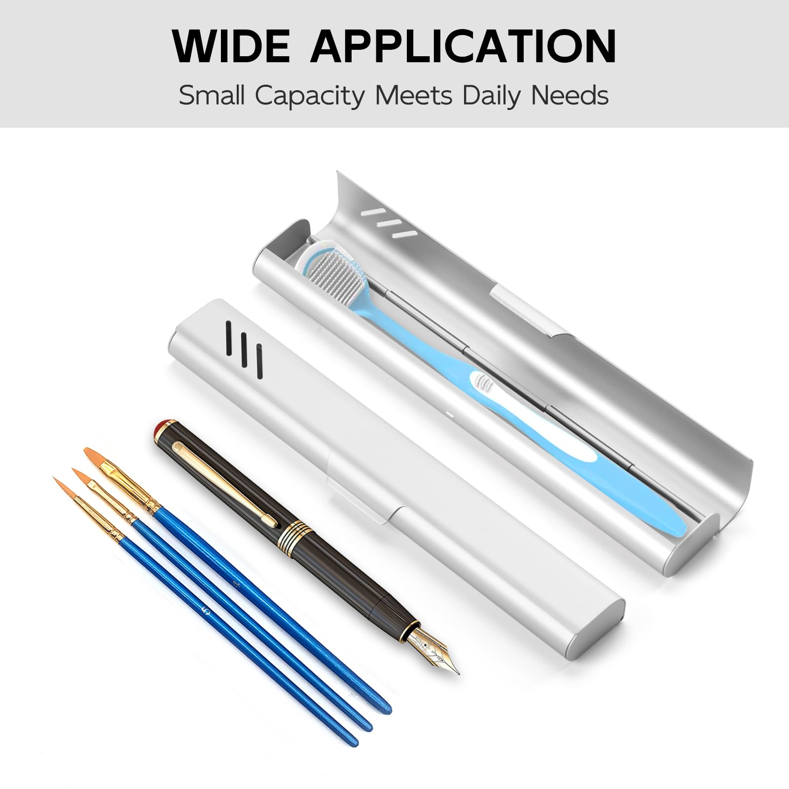 Glowivize estuche junto a mano para ver tamaño compacto y portabilidad