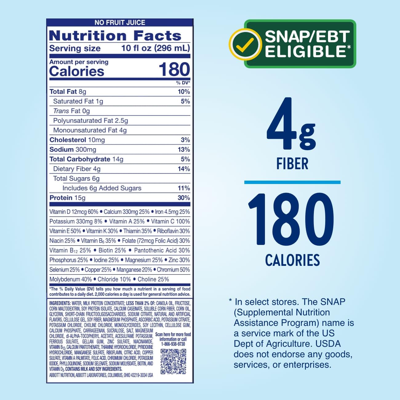 Etiqueta nutricional de Glucerna mostrando vitaminas y proteínas clave