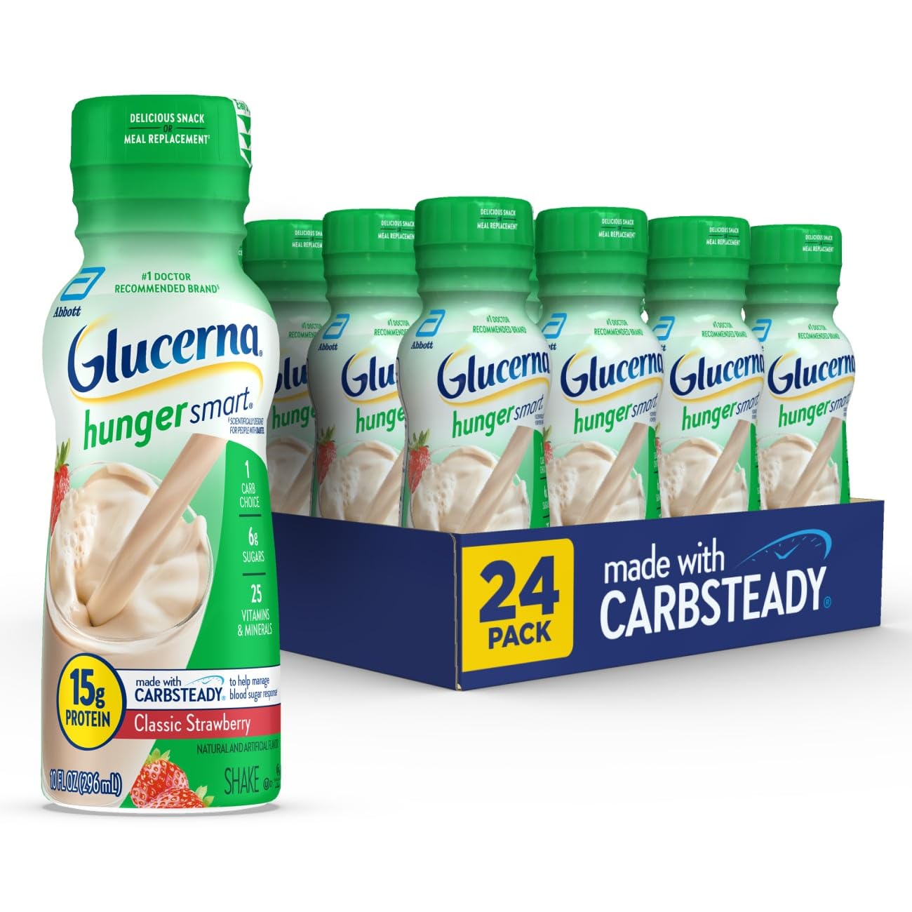 Glucerna frente del envase mostrando marca y sabor para elección rápida