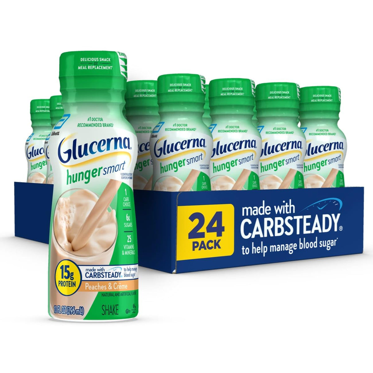 Glucerna frente del envase mostrando marca y beneficio control glucosa