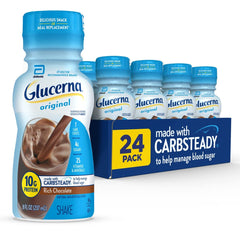 Glucerna envase frontal mostrando diseño y usos para control glucosa