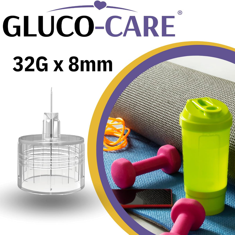 GLUCO-CARE caja abierta con 100 unidades para reposición confiable