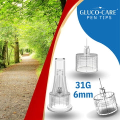 GLUCO-CARE comparación tamaño en mano para valorar longitud 6 mm