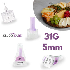 GLUCO-CARE comparación de escala con regla para mostrar 5mm de longitud